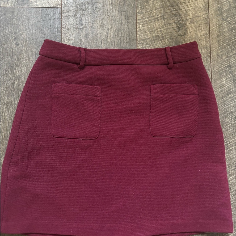 LOFT Rich Burgundy Mini Skirt